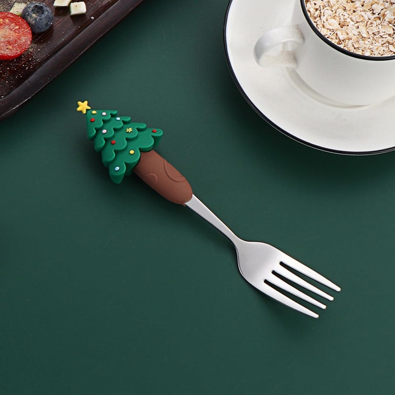 Boulder Bee Christmas Utensil Set | Reusable Portable Cutlery Set | Stainless Steel Knife Fork Spoons Gift Box | Includes Themed Utensils (Tree/Santa/Deer/Snowman) | Ideal Christmas Gift - Image 3
